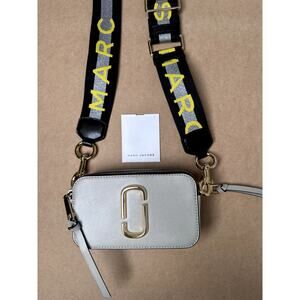 Marc Jacobs Cross Body Bag Cloud White Pink Colorblock Saffiano Leather